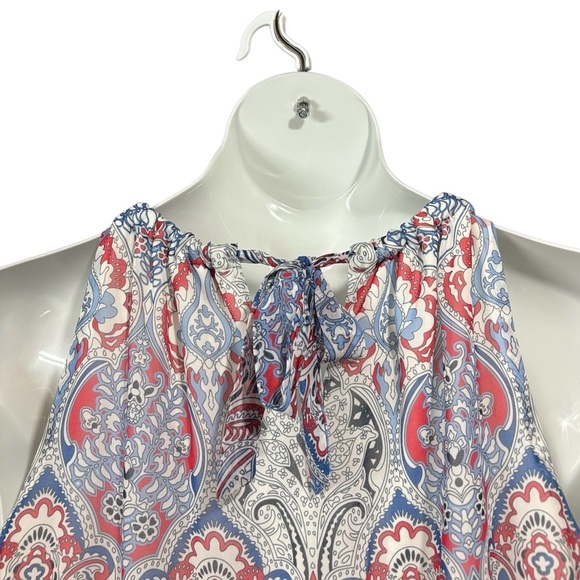 NWOT, Tribal Femme, Paisley Print Dress With Chain Straps, Large, Red, Blue - Picture 8 of 11